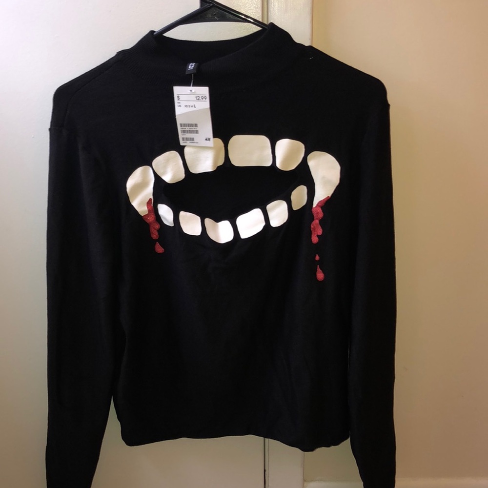 H&M Vampire Teeth Sweater